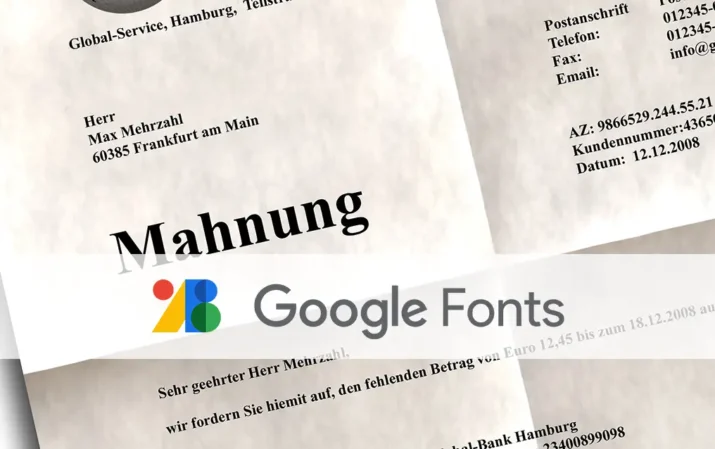 Abmahnung Google Fonts